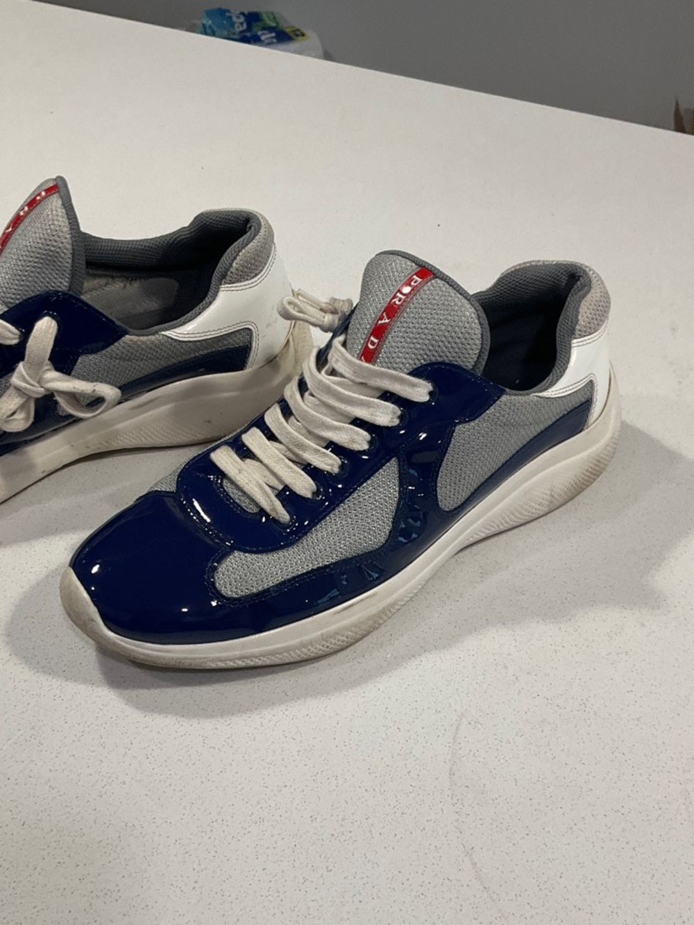 Men's Blue and White Prada Sneaker - Picture 2 of 11